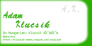 adam klucsik business card